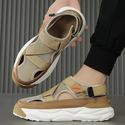 Light EVA summer slippers for women and men with designer look – Elian-Beige-4-Nora Luxe