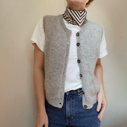 Pastel Pink Women's Sleeveless Cardigan - Pexav