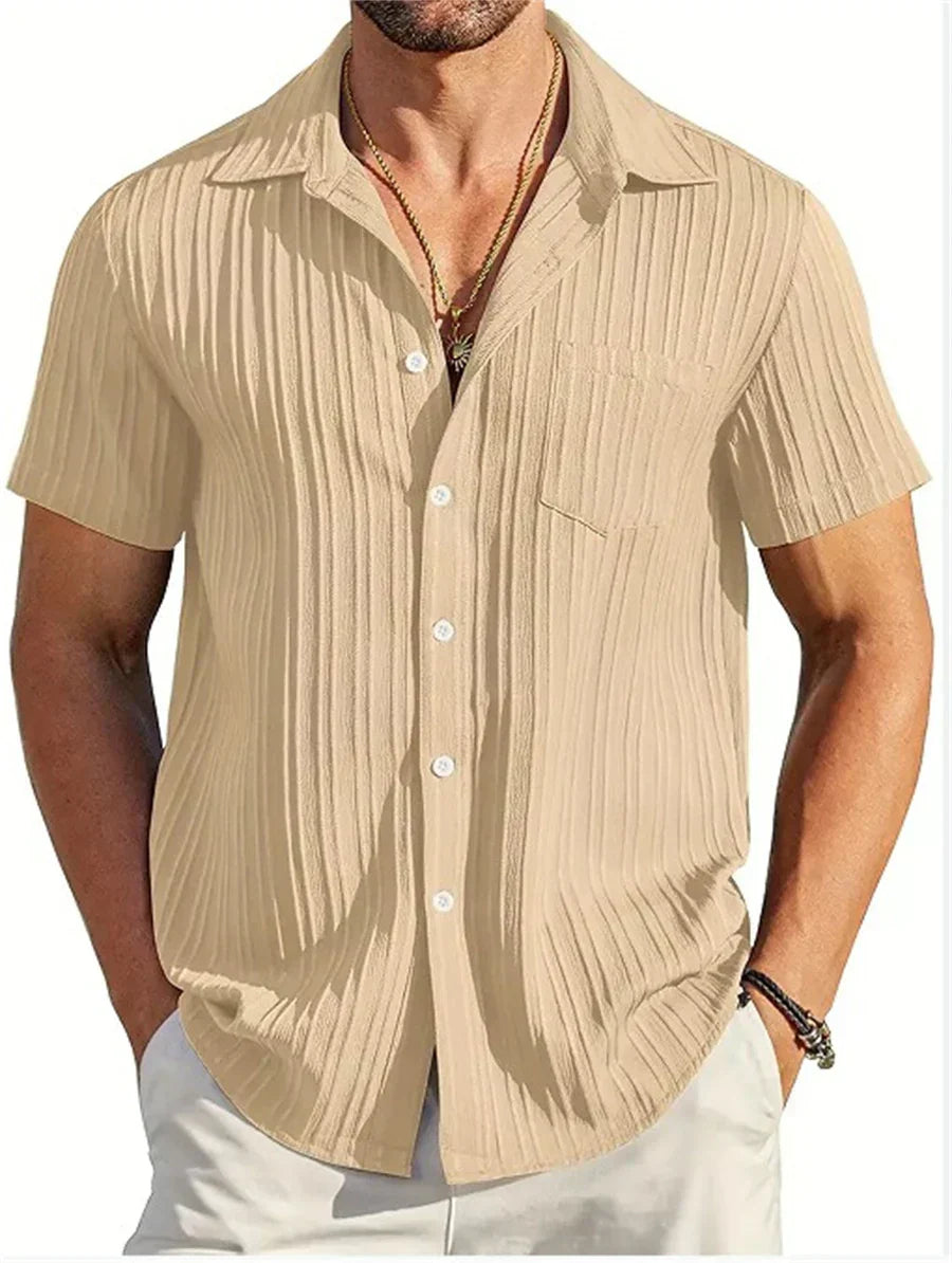 Light Linen Shirt for Men – Breathable & Relaxed Fit – Jonas-Khaki-S-Nora Luxe