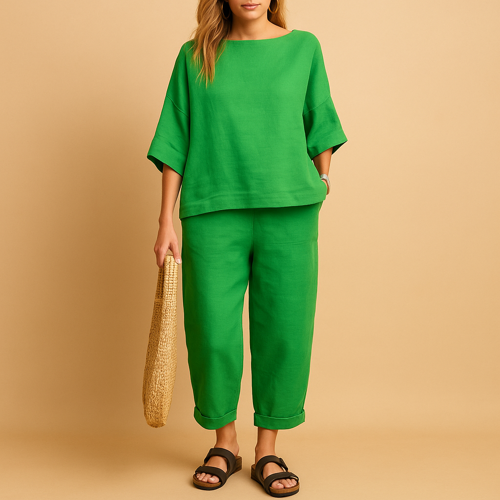 Casual Women's Top and Capri Pants Set - Nocini