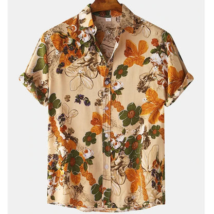 Summer Floral Button Down Shirt for Men - Pexav