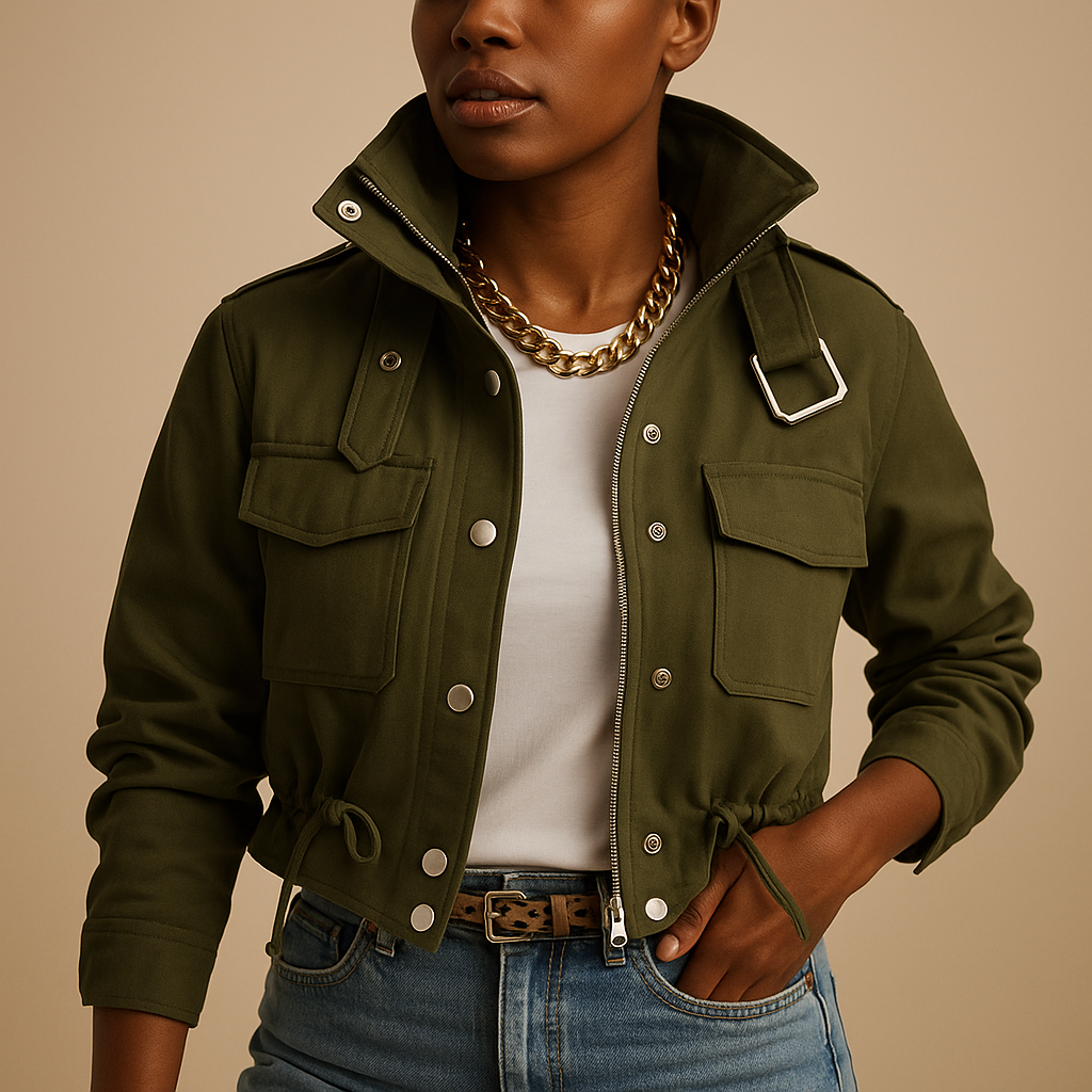 Women’s light summer jacket with a tailored silhouette and breathable fabric, ideal for casual and semi-formal summer outfits.