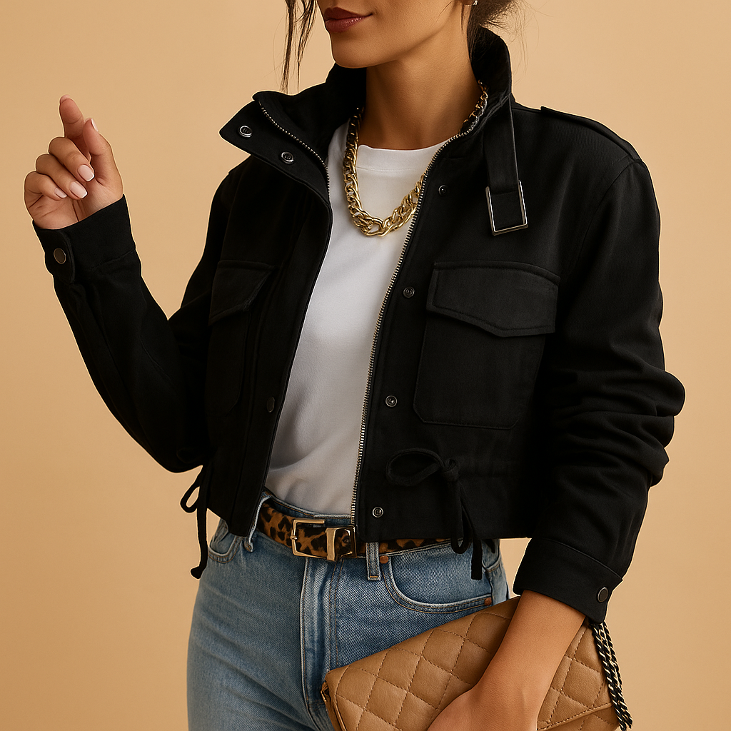 Women’s light summer jacket with a tailored fit and modern silhouette, suitable for everyday wear, casual outings, and semi-formal occasions.