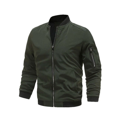 Light & trendy men's bomber jacket with zipper – Jaron-Green-M-Nora Luxe