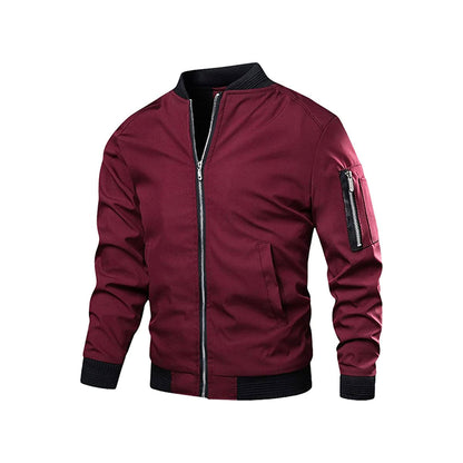 Light & trendy men's bomber jacket with zipper – Jaron-Red-M-Nora Luxe