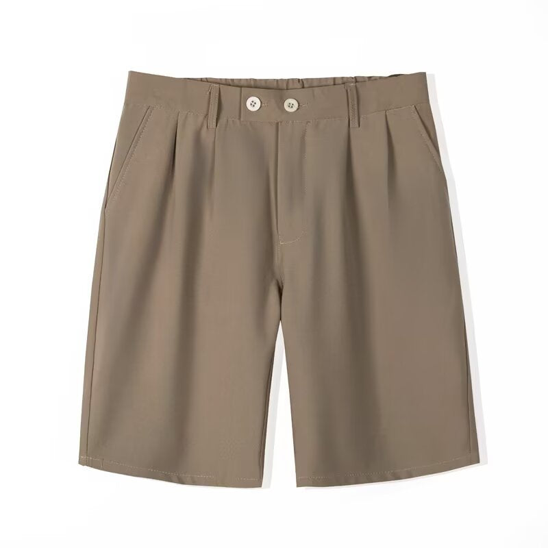 Men's Classic Pleated Knee Length Shorts
