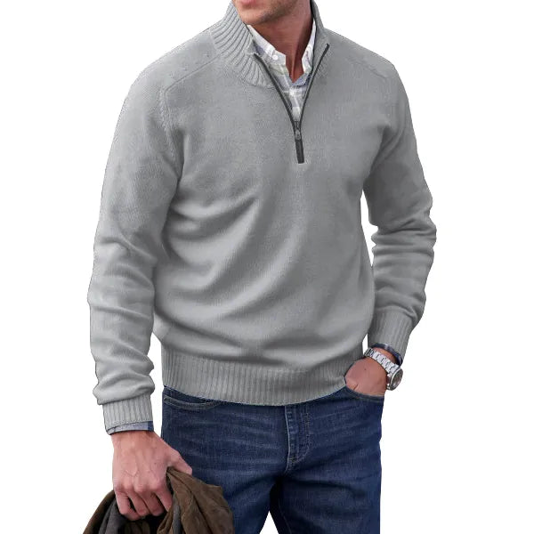 Men's Warm Quarter Zip Fleece Sweater - Nocini