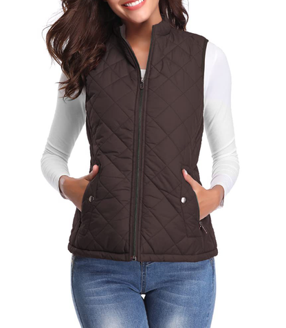 Lightly Padded Stylish Women's Bodywarmer - Lara-Brown-S-Nora Luxe