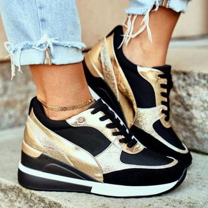Lightweight Air Sneakers for Women - Nova-Black - Gold-4.5-The Livary