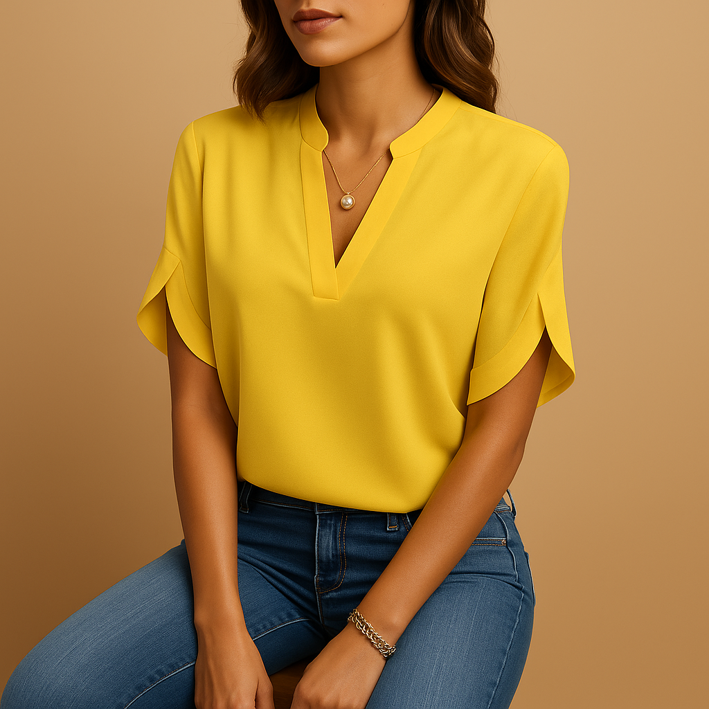 Lightweight elegant blouse for women with a loose feminine fit, suitable for sunny days, warm evenings, and versatile everyday outfits.