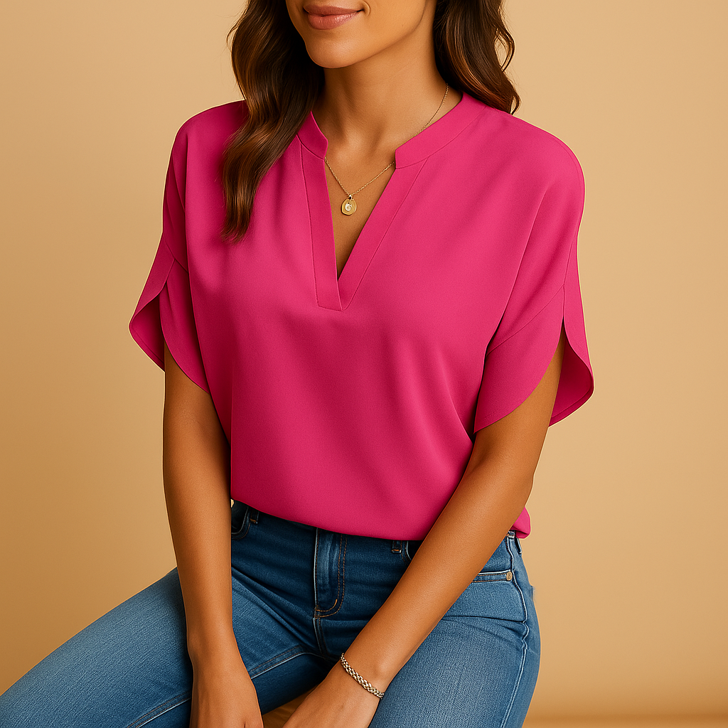 Lightweight elegant blouse for women with a loose feminine fit, suitable for sunny days, warm evenings, and versatile everyday outfits.