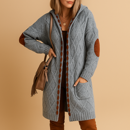 Cozy Women's Hooded Knit Cardigan Sweater - Nocini