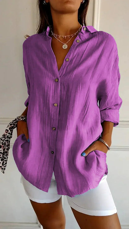 Lightweight Ladies Blouse - Elodie-Purple-S-The Livary
