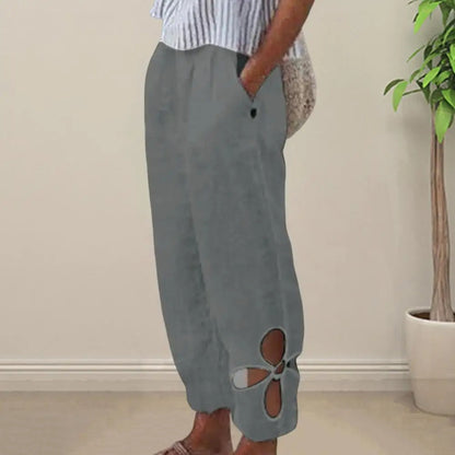 Lightweight Ladies Trousers with Relaxed Fit – Mireen-Gray-S-State of Style