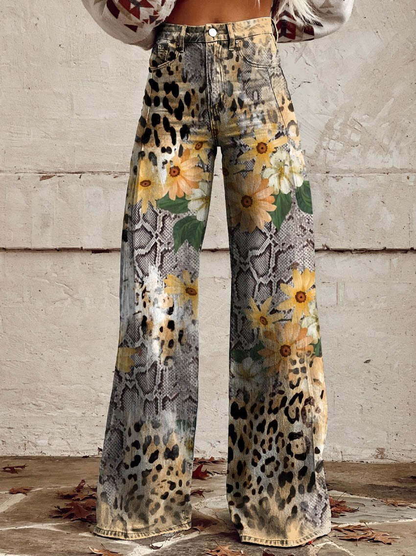 Lightweight Long Ladies Trousers - Lina-Leopard-S-Nora Luxe