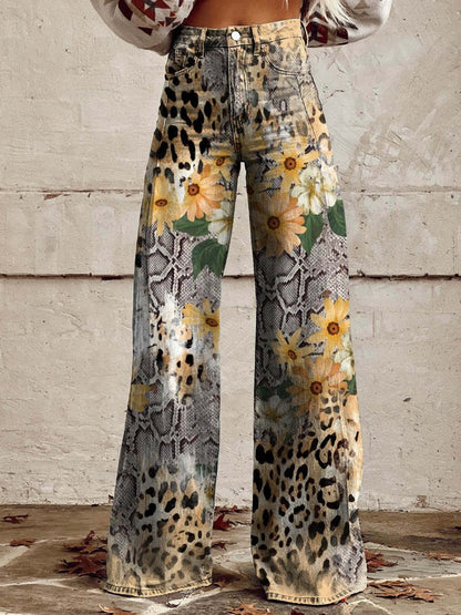 Lightweight Long Ladies Trousers - Lina-Leopard-S-Nora Luxe