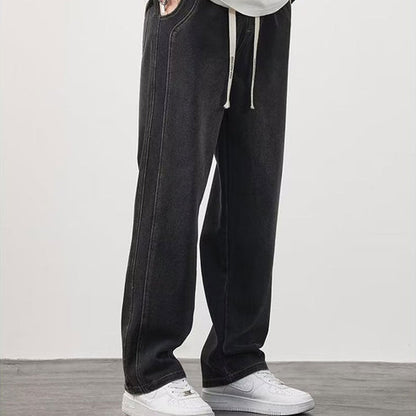 Lightweight Men's Jeans with Straight Leg – Julian-Black-M-Nora Luxe