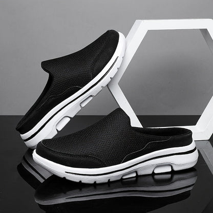 Lightweight Men's Slip-On Slippers with Comfortable Footbed - Lucas-Black-2.5-Nora Luxe