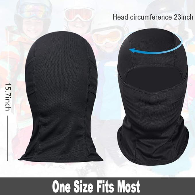 Lightweight Ski Mask with UV Protection - AlpineShield-Black-Nora Luxe