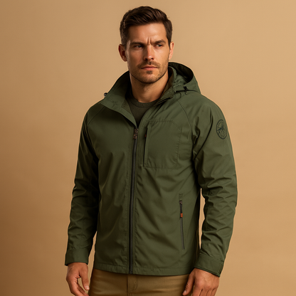 Men’s lightweight summer jacket with breathable design and multiple pockets, suitable for hiking, camping, and everyday outdoor wear.