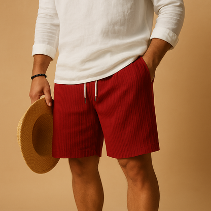 Men’s lightweight summer shorts with elastic waistband and drawstring, ideal for the beach, warm days, or casual wear.