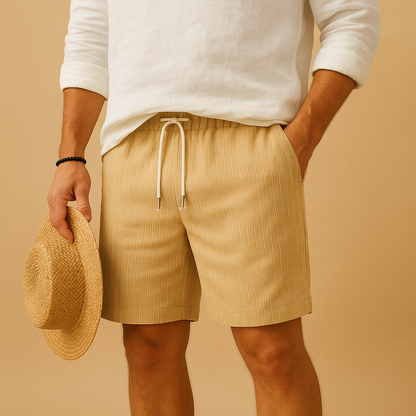 Men’s lightweight summer shorts with elastic waistband and drawstring, ideal for the beach, warm days, or casual wear.