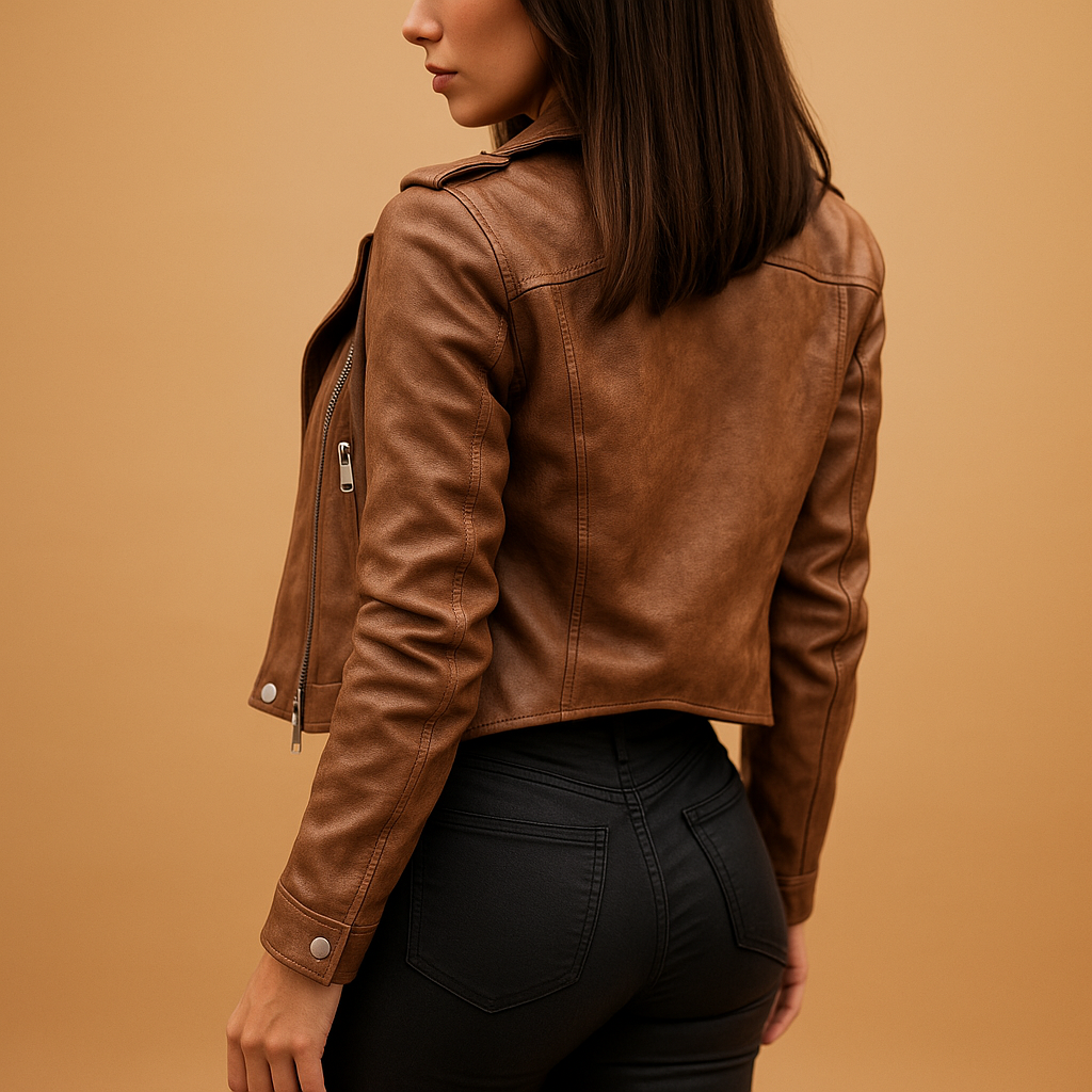 Women’s lightweight tailored jacket with zipper closure, stand-up collar, and pockets. Elegant, breathable, and versatile for work or casual wear.