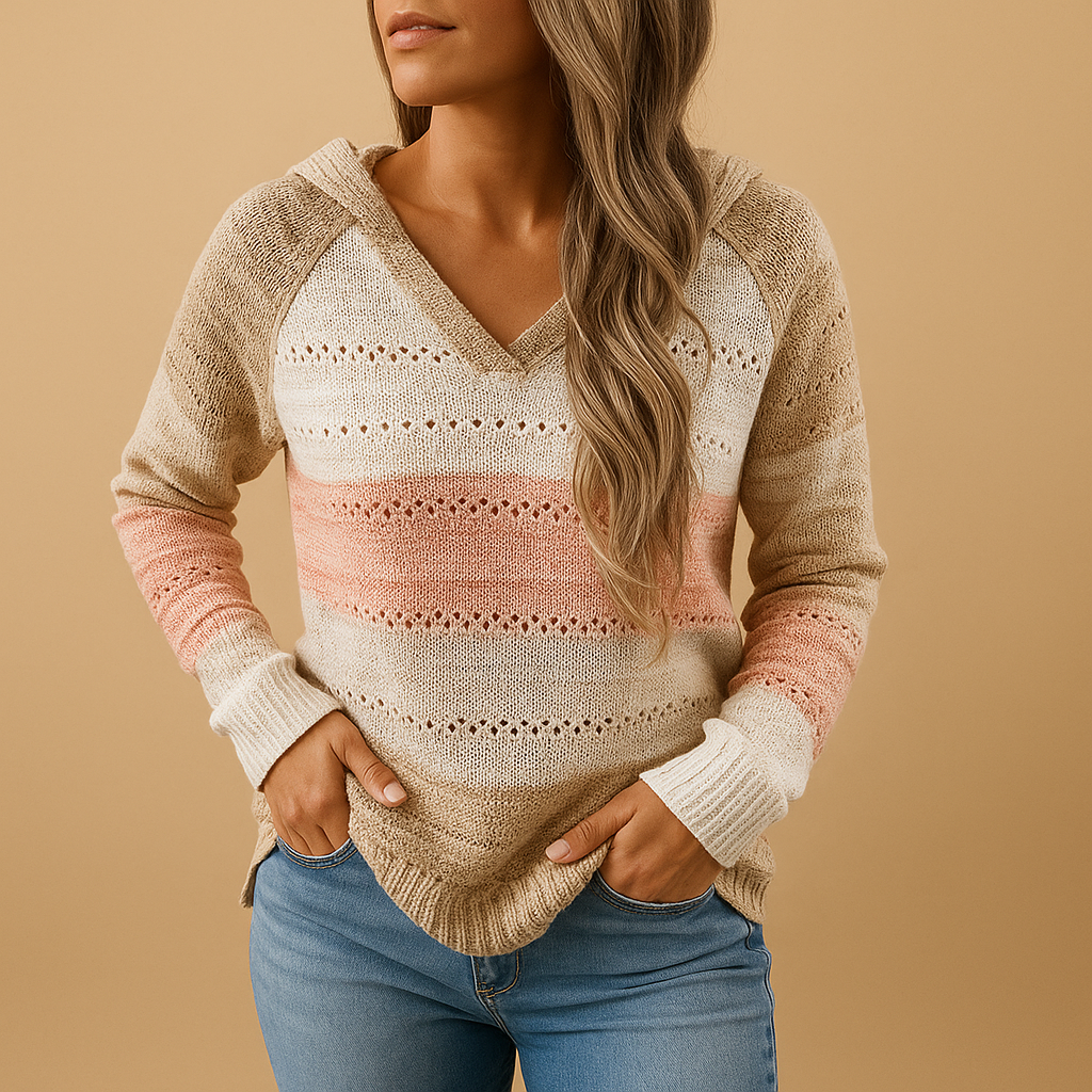 Soft Women's V-Neck Knit Sweater - Nocini