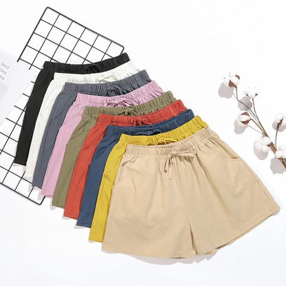 Lightweight Women’s Linen Shorts with High Waist and Sporty Fit – Fenja-Apple green-S-Nora Luxe