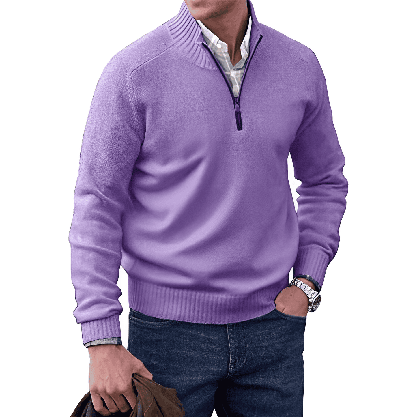 Men's Cozy Wool Quarter Zip Sweater