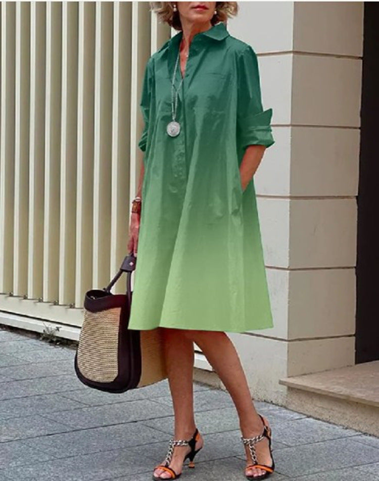 Image of Linda | Women's Button-Down A-Line Midi Dress