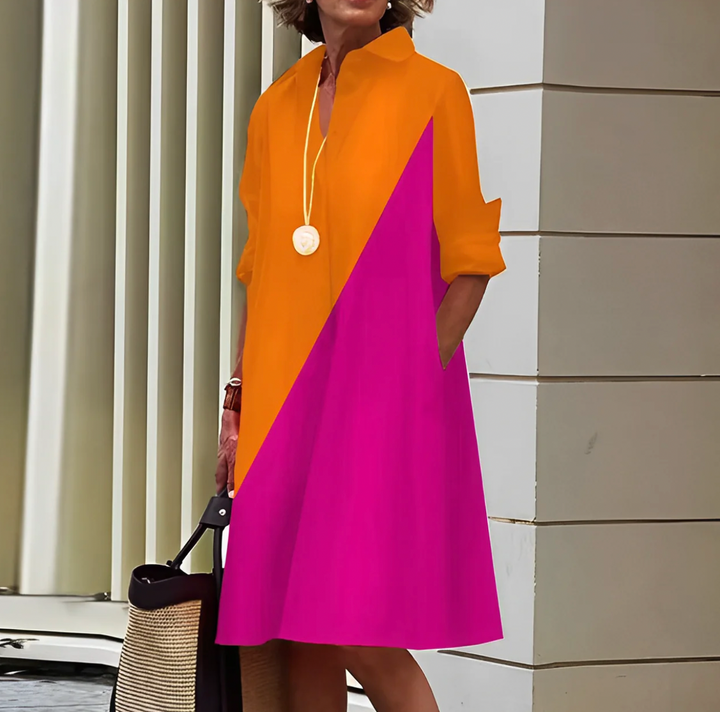 Image of Linda | Women's Button-Down A-Line Midi Dress