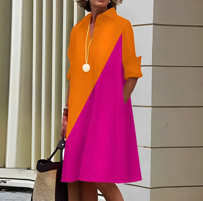 Image of Linda | Women's Button-Down A-Line Midi Dress