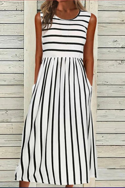 Image of Linda | Women's Sleeveless A-Line Midi Dress