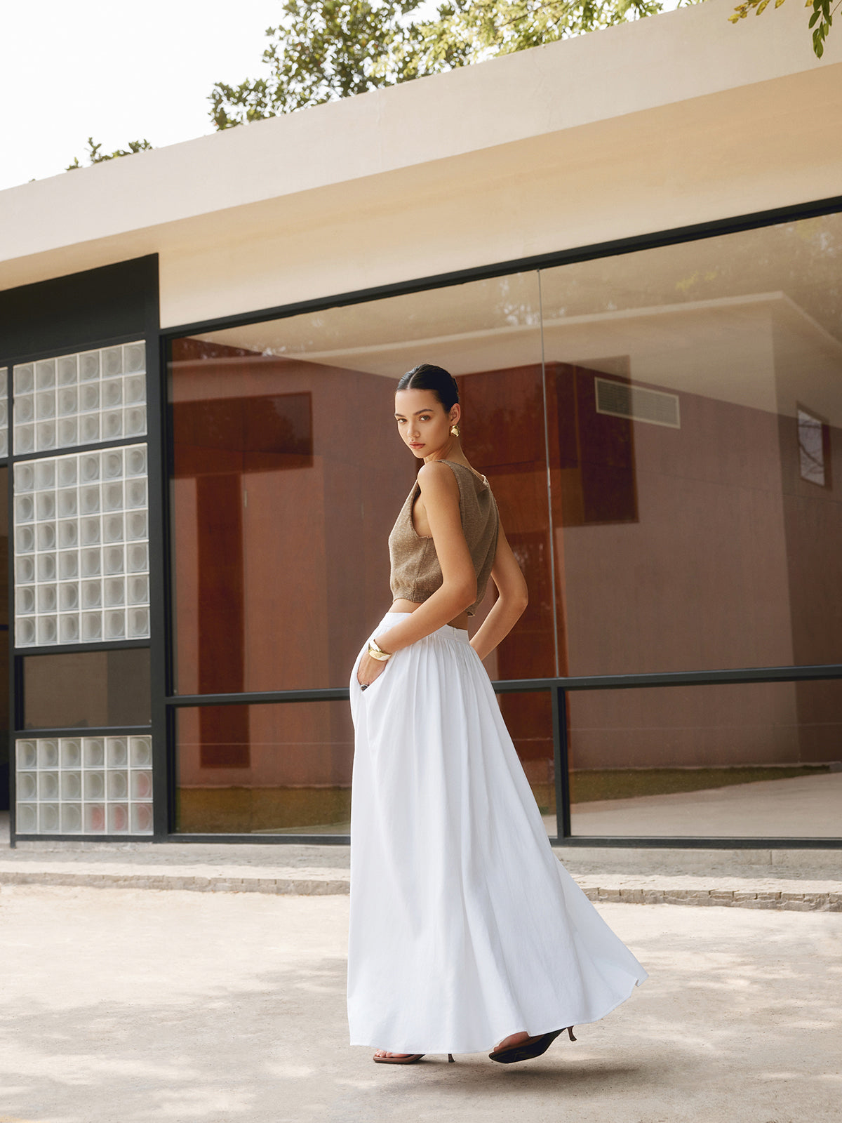 Flowy Ruffled Long Skirt