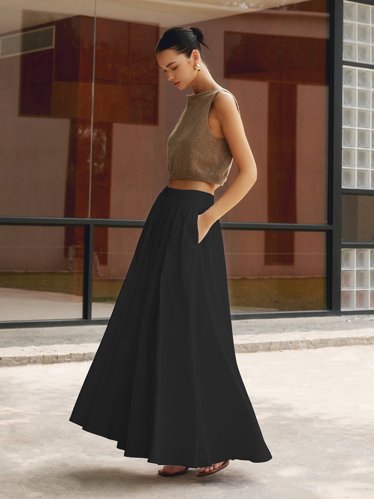 Flowy Ruffled Long Skirt