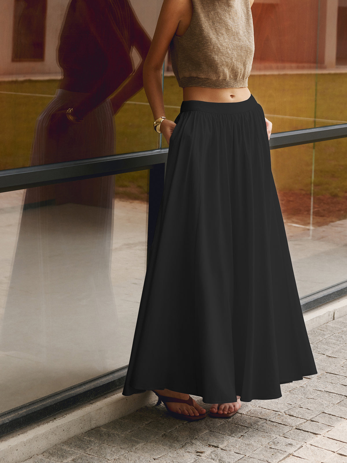 Flowy Ruffled Long Skirt