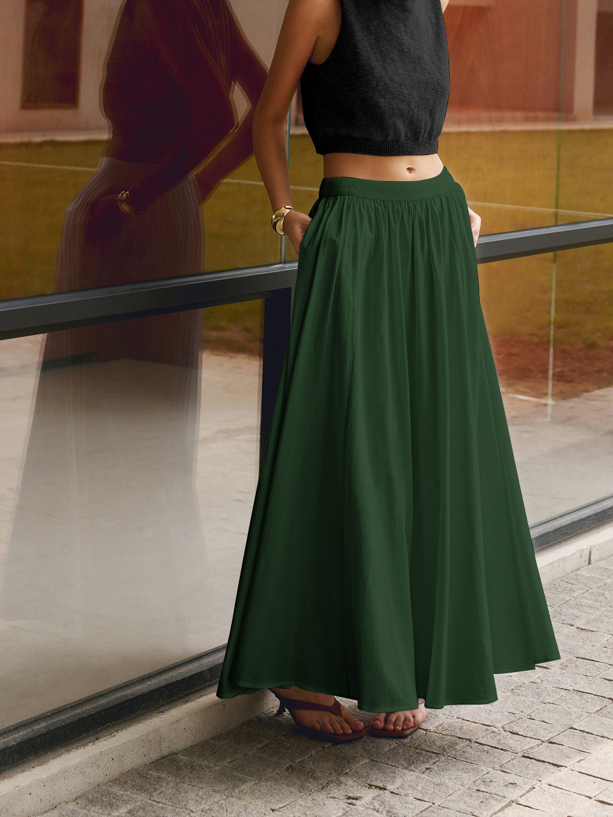 Flowy Ruffled Long Skirt