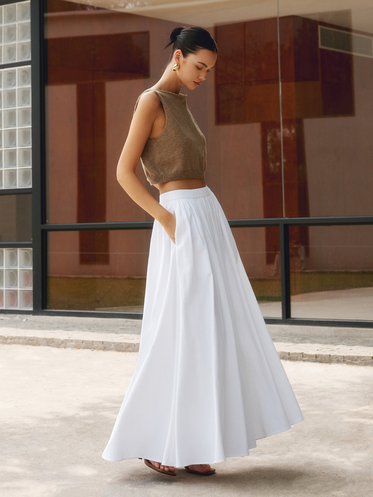 Flowy Ruffled Long Skirt - Pexav