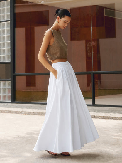 Flowy Ruffled Long Skirt - Pexav