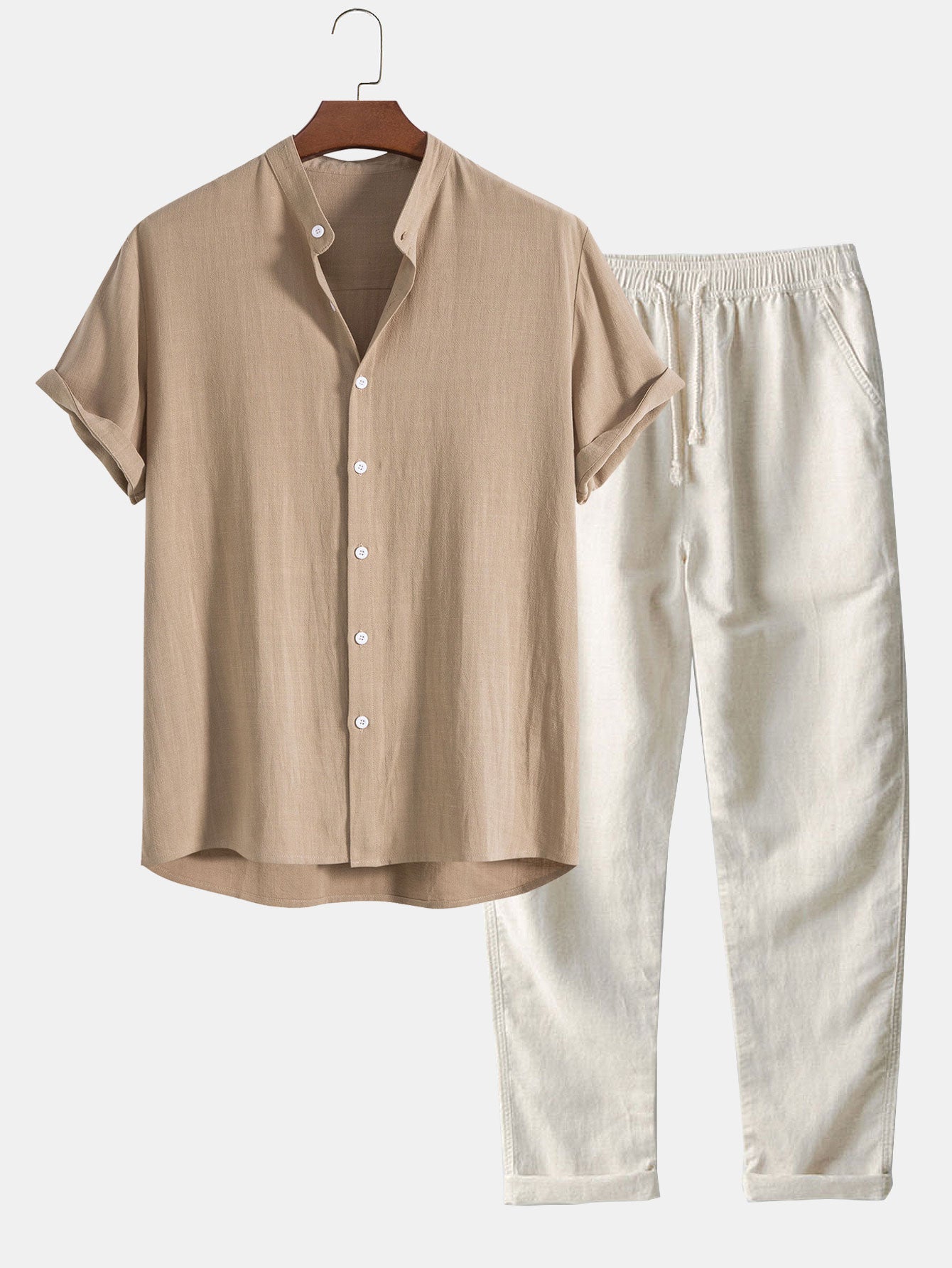 Relaxed Fit Cotton Shirt and Pant Set - Pexav