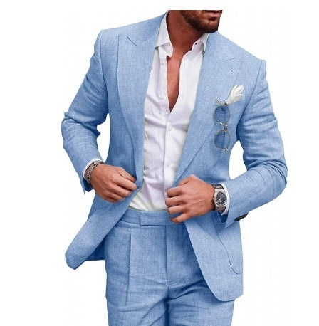 Classic Mens Linen Suit - Pexav