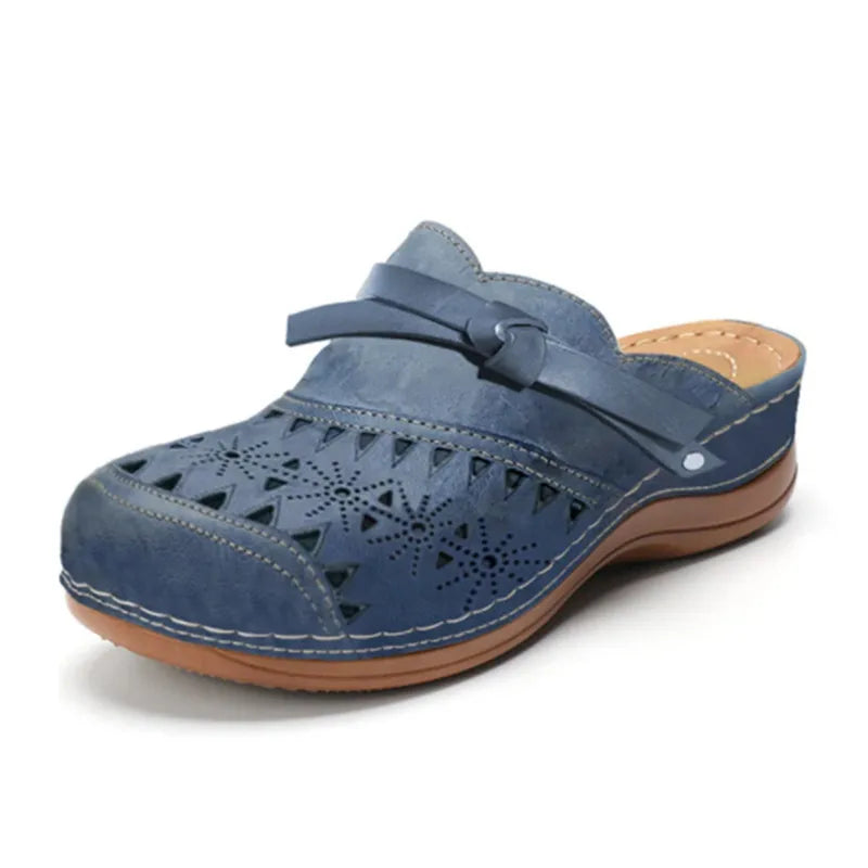 Women's Elegant Cutout Buckle Slide Shoes - Olytrend