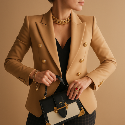 Long elegant blazer for women in classic colors, suitable for work, meetings, and stylish everyday outfits.