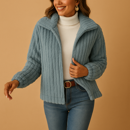 Cozy Fleece Women's Cardigan with Hood - Nocini