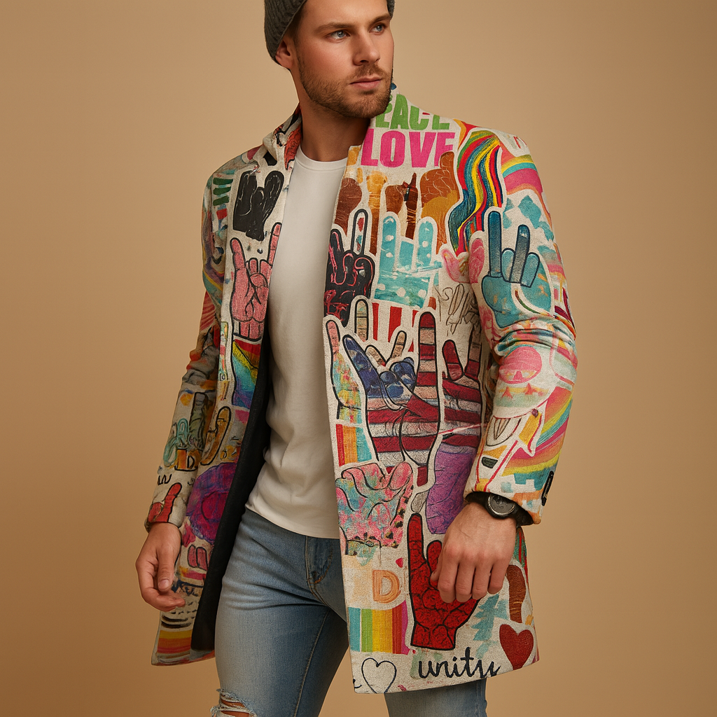 Tall Graphic Mens Winter Coat - Nocini
