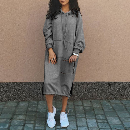 Long Hoodie with European and American Influences - Felina-Gray-S-Nora Luxe