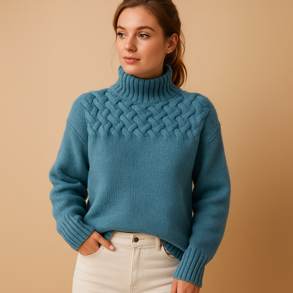 Warm Crew Neck Knitted Sweater for Women - Nocini