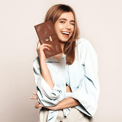 Long Leaf Leather Wallet - Leanne-Pink-Nora Luxe