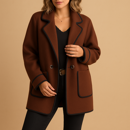 Lined casual women’s blazer with a modern fit, ideal for cooler days and versatile everyday styling.